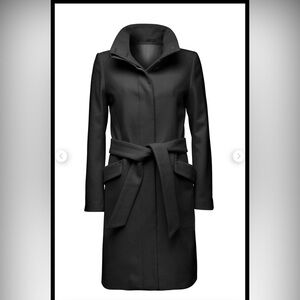 Tiger of Sweden Jacalyn Black Wool Belted Trench Coat sz 34 fits like a sz small